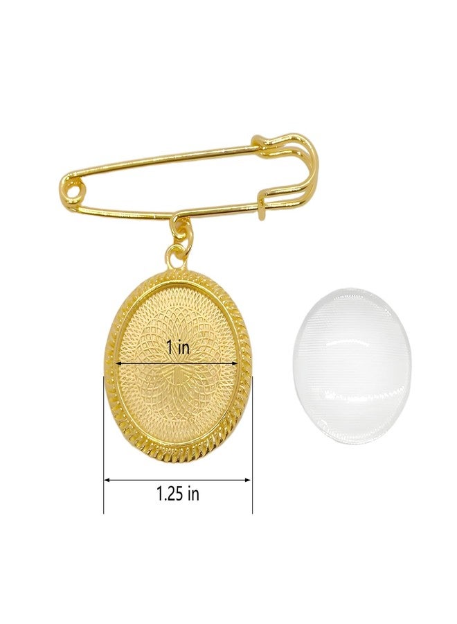 ZGGAZCA Bouquet Charm Photo Pin for Wedding Gold Memorial Picture Charms for Bride and Groom DIY Bridal Pins for Wedding Bouquet or Boutonniere Memory Brooch for Photos - Image 2